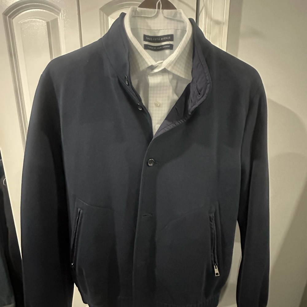 Made in Italy Saks Fifth Avenue Men's Dark Blue Lightweight Jacket